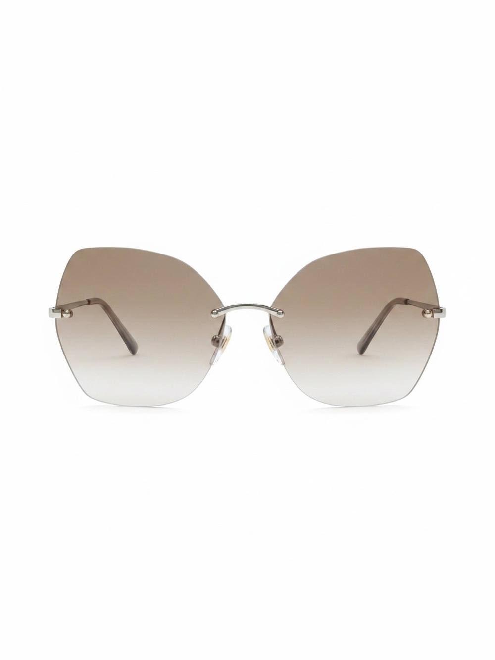 Dolce & Gabbana Rimless Gradient Brown and Silver Women's Sunglasses